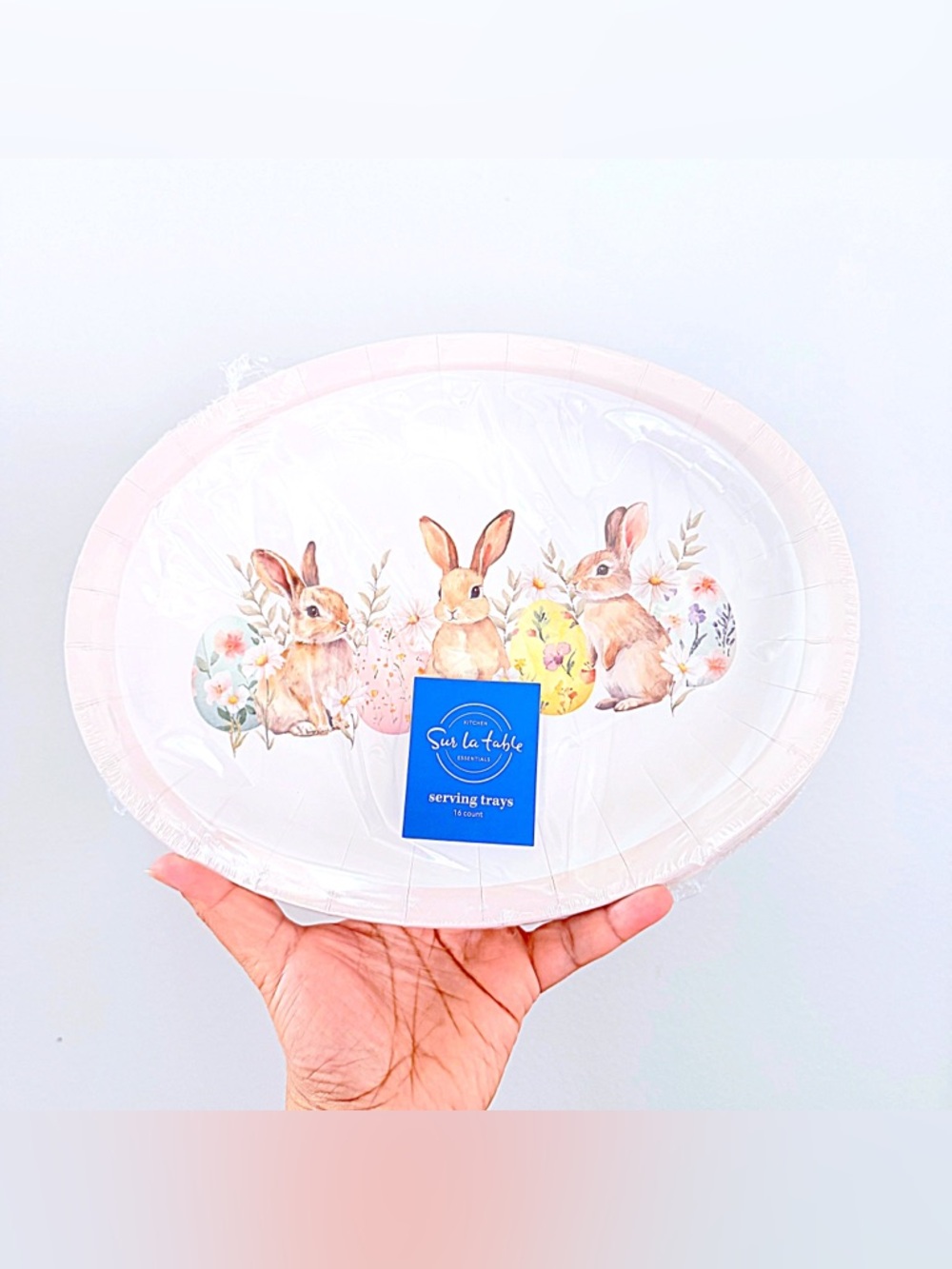 Sur La Table Easter Eggs and Bunnies 16 piece Oval Serving Trays